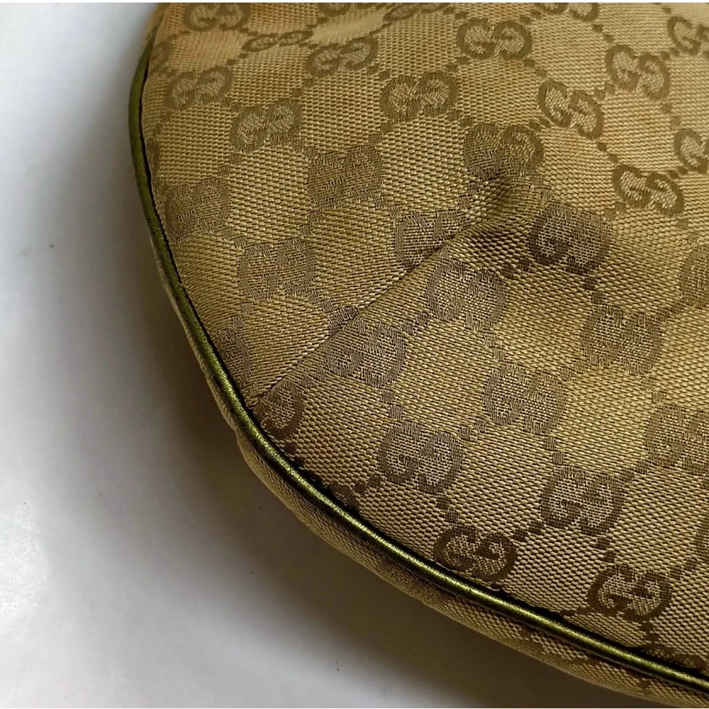 Gucci Shoulder Bag Sharry Line Mustard Brown Canvas 1635511